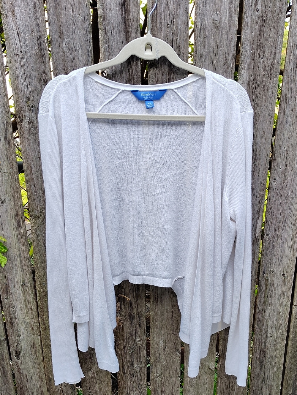 Simply Vera Open-Front White Cardigan
